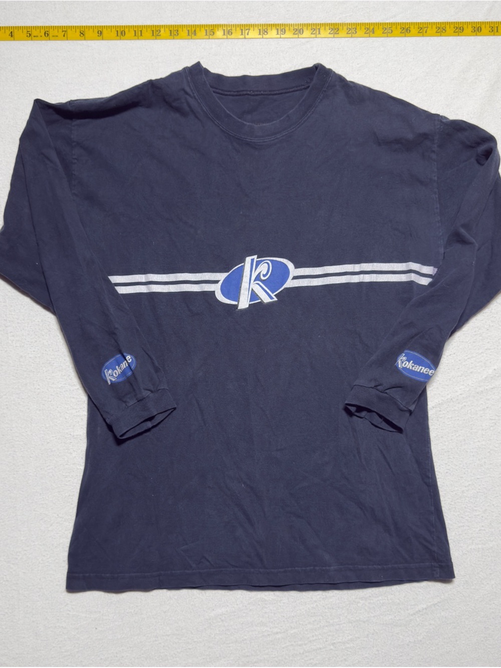 Vintage 1990s Kokanee beer shirt Navy Long Sleeve Logo Shirt - Men's Casual Tee